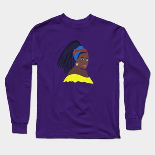 Abstract Black Woman Portrait Long Sleeve T-Shirt